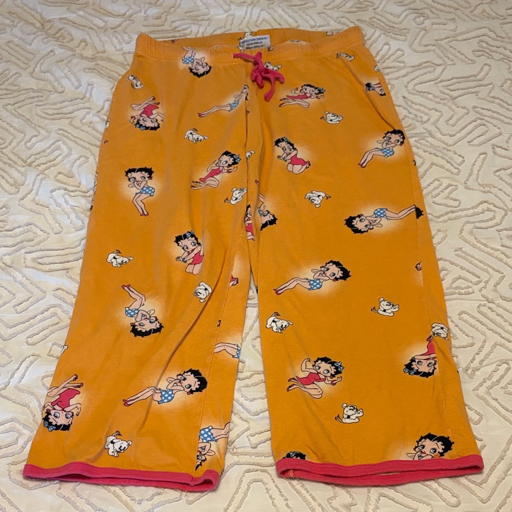 Betty Boop cotton Pajama Bottoms - Orange and Pink